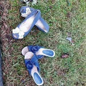 2 Pair! Aerosoles Jean Sandels & Wedge Adorable